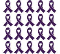 20Pcs Purple Ribbon Pin Charms, Alzheimers pin Badge, Enamel Metal Jewelry Badges for Pancreatic Cancer Awareness Pin Awareness Events, Memorials, and Fundraisers