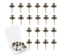 20pcs Push Pins Picture Hangers Nails Double-Headed Wall Nails, for Drywall Decorative Bronze Thumbtack Wall Hanger with Pentagram Head for Home, Office, Study, Photos, Artwork, Decorative Hooks