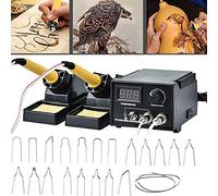 20Pcs Pyrography Wire Tips for Wood/Leather/Gourd,Wood Burning Kit 60W, Digital Display Multifunction Pyrography Machine Professional Carving Burning Tools Kit with 2Pcs