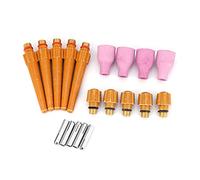 20pcs QQ300 TIG Welding Torch Consumables Kit, Ceramic Nozzle Collet Long and Short Back Cap Replacement for QQ300 TIG Welder with High - Temperature Alumina Ceramic