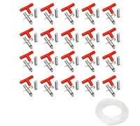 20PCS Rabbit Waterers, Stainless Steel Automatic Rabbit Drinking Fountain with 10m Hose, Pet Water Drinker for Ferrets Chinchilla Rodent Poultry