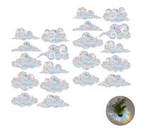20Pcs Rainbow Window Clings, 3D Decorative Window Film Cloud Static Cling Anti-Collision Decals Sun Catcher Alert Bird Suncatcher Sticker Prism Electrostatic Paste Glass for Kitchen Dining Bedroom
