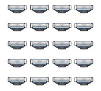 20pcs Razor Blades Refills Razor Blades Men Razor Dual-Layer Lubricating Strip Elastic Sensor Replacement Blade for Male Men Father Boyfriend
