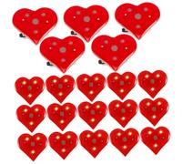 20pcs Red Heart Luminous Brooch Pin Set for Valentine's Day Parties | Plastic Heart Shape, Sturdy Wear Resistant Finish, , Mother's Day and Wedding Party Decorations Random Style