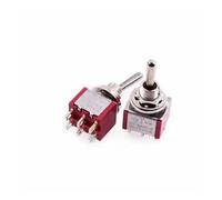 20pcs Red Lever Toggle Switch 2/3 Position Self-resetting ON-OFF-ON/ON-ON 120VAC 6A 3pin 6pin 6mm Mounting MTS-102 103 202 IDGTTLDF(MTS-203 ON-OFF-ON)
