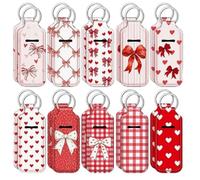 20pcs Red Lipstick Holder Bulk Valentines Gifts Bow Keychain Lip Balm Holder Valentine'S Day Team Gifts Galentines Day Present For Christmas