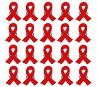 20pcs Red Ribbon Awareness Pin HIV/AIDS Heart Disease drug prevention Awareness Lapel Pins enamel badges