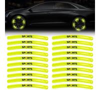 20pcs Reflective Stickers, Reflective Wheel Stripes Kit, Waterproof Reflective Decals, Night Reflective Safety Decoration Stripe, Wheel Decoration Film,Universal Car Great For Drivers Driving At Night