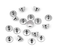 20Pcs Repair Screw Post Fastener Round Flat Head Chicago Screws Buttons Metal Nail Rivet Studs with Slotted Screws for Binding DIY Leather Craft(8mm)