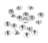 20Pcs Repair Screw Post Fastener Round Flat Head Chicago Screws Buttons Metal Nail Rivet Studs with Slotted Screws for Binding DIY Leather Craft(6.5mm)