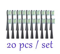 20PCS Replacement Brush Heads,Compatible for Oclean Flow/X PRO Elite/X/One/Z1/F1Electric ToothbrushVacuum Sealed Bristle(20 pcs Black)