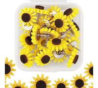 20Pcs Resin Sunny Sunflower Decorative Push Pins for Cork Board, Drawing, Photo Wall, Bulletin Board