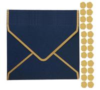20PCS Retro Kraft Paper Gift Envelopes with Gold Border 18.5x13.5cm Invitation Envelopes V Flap Envelope Money Gift Card Envelope for Office Wedding Birthday Xmas Gift Card