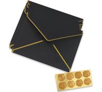 20PCS Retro Kraft Paper Gift Envelopes with Gold Border Blank Long Invitation Envelopes Buckle Envelope with Sticker Money Envelopes Gift Card Envelopes for Wedding Birthday Xmas Gift Card