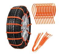 20Pcs Reusable Anti Snow Chains, Universal Adjustable Emergency Snow Tire Chains Non-Slip Cable Tie Snow Mud Chains for SUV Pickup Trucks Outdoor Decor (D)