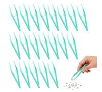 20Pcs Reusable Plastic Tweezers, First Aid Tweezer, 10.5cm, Green
