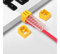 20PCS RJ45 Network Port Blocker and Dust Cover with 1 Key, Network Port Lock, Ethernet Port Protector, LAN Cable Lock for Locking Ethernet Cables, for Offices and Data Centres (Yellow)