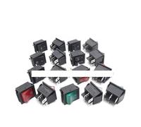 20Pcs Rocker Power Switch Kit 25 * 31mm KCD4-201 4 Pin 6 Pin 2/3 Position 16A 250V 20A 125VAC Green Red Black Button with Light IDGTTLDF