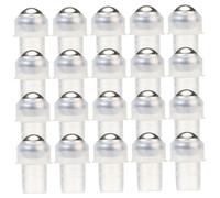 20pcs Roller Ball Tops, Stainless Steel Roller Balls For Essential Oils - 13mm Mouth Transparent Plastic Base Replacement Applicators Ball