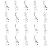 20Pcs Roman Shade Clips, Clear Plastic Venetian Blind Clips, Easy-to-Use Vertical Blind Clips, Hidden Channel Valance Clips, Durable Blind Accessories Parts for Valances with Grooved Backs