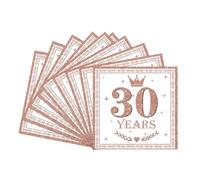20pcs Rose Gold Happy 30th Birthday Napkins,30th Birthday Serviettes for Women,30th Napkins Serviettes for 30th Birthdays Table Decorations,Birthday Party Tissue for Her 30th Birthdays Decorations