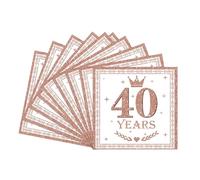 20pcs Rose Gold Happy 40th Birthday Napkins,40th Birthday Serviettes for Women,40th Napkins Serviettes for 40th Birthdays Table Decorations,Birthday Party Tissue for Her 40th Birthdays Decorations