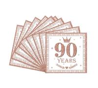 20pcs Rose Gold Happy 90th Birthday Napkins,90th Birthday Serviettes for Women,90th Napkins Serviettes for 90th Birthdays Table Decorations,Birthday Party Tissue for Her 90th Birthdays Decorations