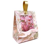 20PCS Rose Goodie Bags, Mini Gift Bags with PU Handle for Party Favors Treat Boxes Wedding Bridal Baby Shower Birthday Party Presents 3.9"x2.6"x1.4"(Sakura Pink)