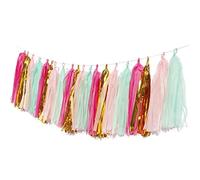 20pcs Rose Pink Party Garlands Hot Pink Mintgreen Gold Tassel Garland Banner for Birthday Engagement Wedding Bridal/Baby Shower Gender Reveal Photo Shoot Vintage Party Decorations