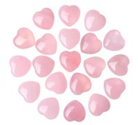 20PCS Rose Quartz Heart, Polished Mini Heart Crystals for Meditation Pocket Stone for Daily Carry Natural Rose Quartz Present Set