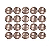 20pcs Round Air Vent Covers 50mm/2in with Mesh for Cabinet and Soffit Applications, Made from ABS Plastic to Strength and Ventilation (brown)
