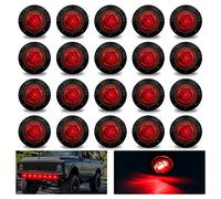 20pcs Round Trailer Side Marker Lights Red,Universal 3/4" LED Front Rear Side Marker Indicators Light 12V/24V Bullet Clearance Marker Light Caravan SUV Trailer Wagon Recovery Truck Marker Light