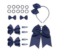 20Pcs Royal Blue Hair Accessories,Blue Hair Bands Bow Girls School,Bows Clips Accessory Girl Baby Headband Kit,Barrettes Headbands Fascinator Ribbons Versatile Dark Set,for Children's Birthday Wedding