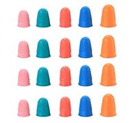 20PCS Rubber Finger Tip Pads, Reusable Finger Protectors, Thickened Finger Cones Thimblettes for Counting Money Sorting Writing Sorting Sports Games (5 Sizes and Colors)