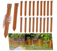 20PCS Rust10in Hollow-Carved Metal Landscape Edging Stakes,No Installation for Corrugated Garden Landscape Edging/Terrace Board/Grass Barrier/Bender Board/Garden Liner/Tent pegs/Dog Stakes