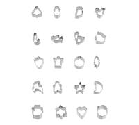 20Pcs Rustproof Stainless Steels Baking Molds Christmas Theme Biscuits Cutter Set Easy Cleaning Kitchen Accessories Multiple Shape Biscuits Cutter for Festives Baking