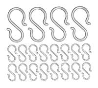 20Pcs S Hooks, Small Clear Plastic Hooks, Practical Multi-Functional for Signs, Towels, Bags and Small Items