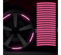 20pcs Safety Reflective Stickers,Reflective Wheel Stripe Decal,Night Driving Warning Reflective Stickers,Waterproof Reflective Tape Stickers for Vehicle,Bicycles,Motorcycles(Pink)