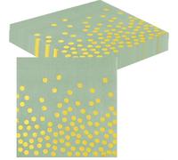 20pcs Sage Dot Paper Napkin 33x33CM,Soft Dots Disposable Luncheon Paper Party Serviettes Tableware for Birthday,Christmas Halloween,Wedding,BBQ,Parties Dinner Sage Gold Serviettes Napkins