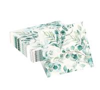 20Pcs Sage Green Eucalyptus Leaf Napkins,Sage Green Party Decorations Napkin Tissue Green Vintage Eucalyptus Paper Napkins for Baby Showers, Birthdays Boho Wedding Engagement Baptism Party Supplies