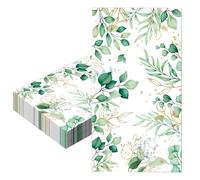 20Pcs Sage Green Eucalyptus Napkins Serviettes Disposable 40x33cm,Leaf Paper Green Napkins Leaves Guest Tissue Cocktail Dinner Napkins for Birthday Baby Shower Boho Wedding Engagement Baptism Party