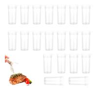 20Pcs Salt and Pepper Shakers, Transparent Plastic Salt and Pepper Pots, Travel Salt and Pepper Set with Lids, Portable Salt Shaker Small, Gadgets for Outdoor Picnics, Camping, School Lunch (6G)
