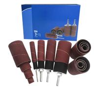 20Pcs Sanding Drum Kit for Rotary Tools with Rod, Includes 4 Rubber Drums, 8 Coarse (80 Grit) Sleeves, 8 Fine (120 Grit) Sleeves and Storage Case