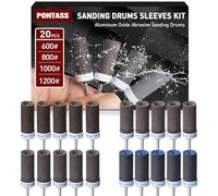 20Pcs Sanding Drums Sandpaper Sticks Set for Dremel Rotary Tool Accessories, Sanding Drum Bits 600/800/1000/1200 Grits Sanding Bits Kit with 1/8" (3mm) Shank for Wood Metal Jade Polishing Grinding