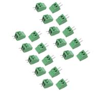 20pcs Screw Terminal Block Connector 2.54mm 2-pin | Green Colour, Single Screw Mechanism, Reliable Current Transmission, Modular Panel Mount, Iec 60947-7-1 Certified