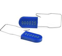 20pcs Security Metal Wire Padlocks, Plastic Security Seals Disposable Anti-Tamper Tag Locks with Numbered Anti Tamper Tag Hasps (Blue, 20pcs)