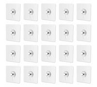 20PCS Self Adhesive Picture Hooks No Nails Adhesive Extra Strong Sticky Hooks Sticky Pad for Hanging Pictures, Photo Frame and Wall Decoration Without Damage, Maximum Weight 10 KG