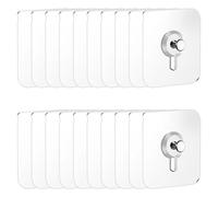 20PCS Self Adhesive Picture Hooks No Nails Adhesive Extra Strong Sticky Hooks Sticky Pad for Hanging Pictures, Photo Frame and Wall Decoration Without Damage, Maximum Weight 10 KG