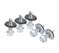 20pcs Self Drilling Screws With Rubber Washer Zinc Plated Steel Roofing Hex Head Tapping for Sheets Wood Roofing Plastic(5.5x75mm)