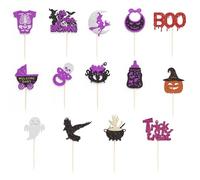 20PCS Set Halloween Cake Decorations, Halloween Cake Topper Contains a Variety of Theme Elements, Cake Topper Is a Good Helper for Decorating Cupcakes and Party Cakes